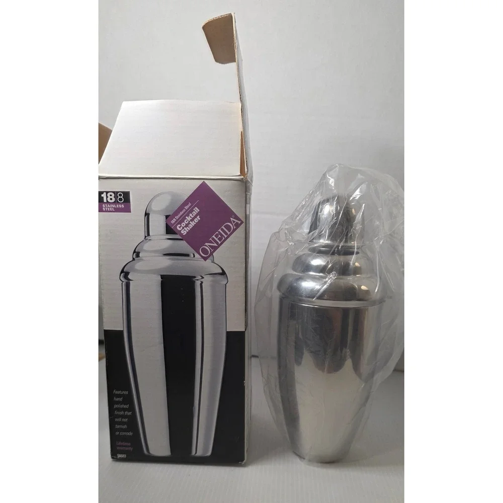 Oneida 18/8 Stainless Steel Cocktail Shaker New Open Box Barware